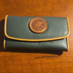 Hunting World Green Leather Key Wallet with Brown Logo